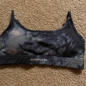 Alphalete black oil stain sports bra